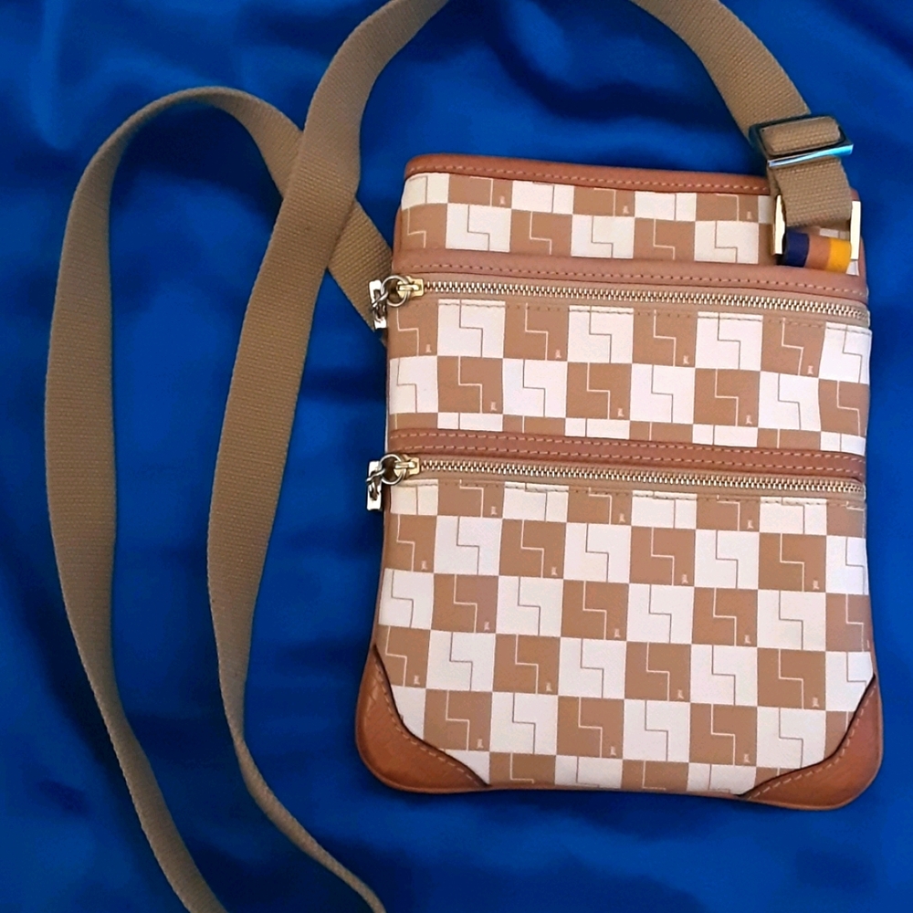 Caramel Checkard cross body bag
